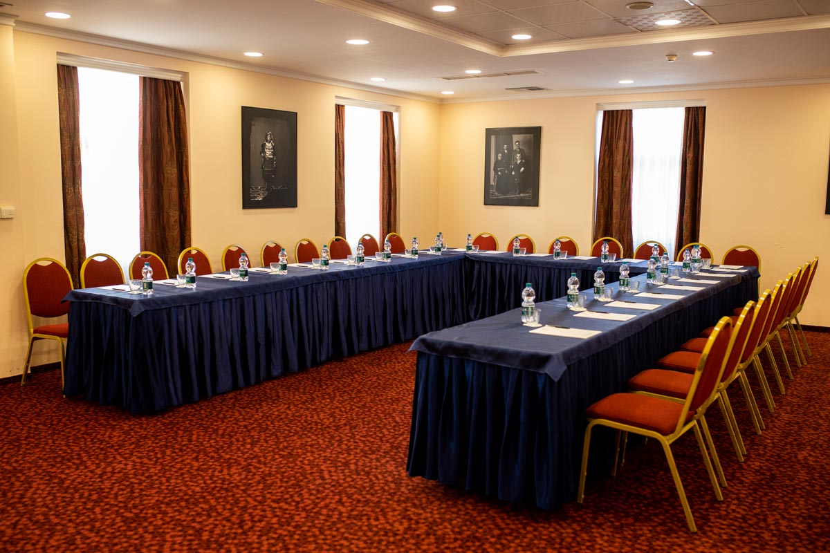 A conference room at the Adriatik Hotel in Durres, Albania.