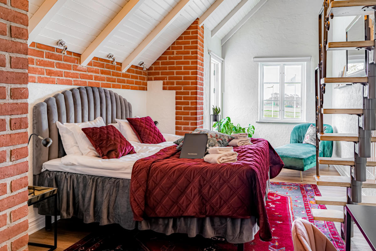 Villa Brunnby gemütliches Schlafzimmer, Schweden