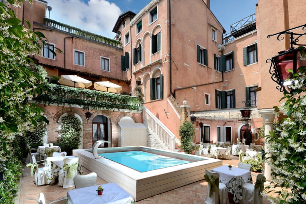 Historic Landmarks in Europe: Where to Stay Close to the Story 3 Courtyard of Hotel Giorgione, 4-star historic hotel in Venice, Veneto, Italy